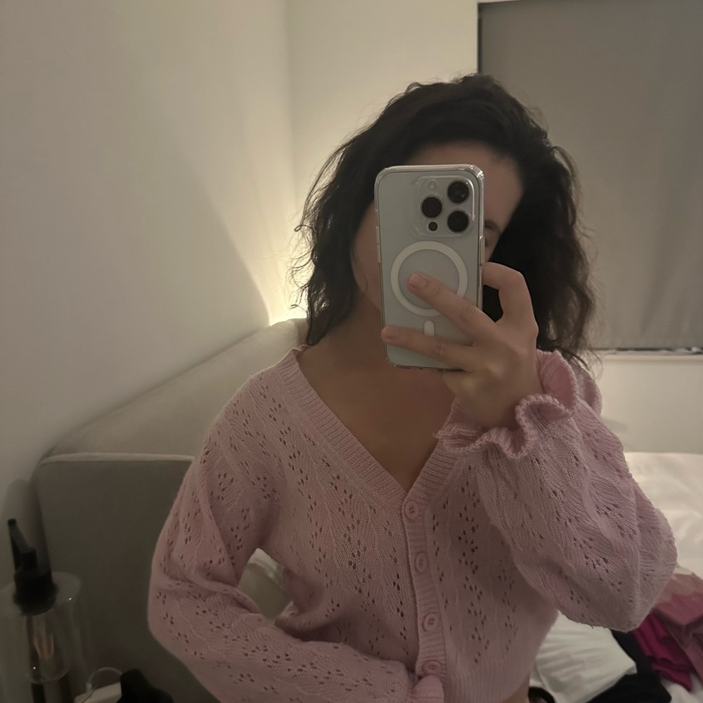 Pink cardigan